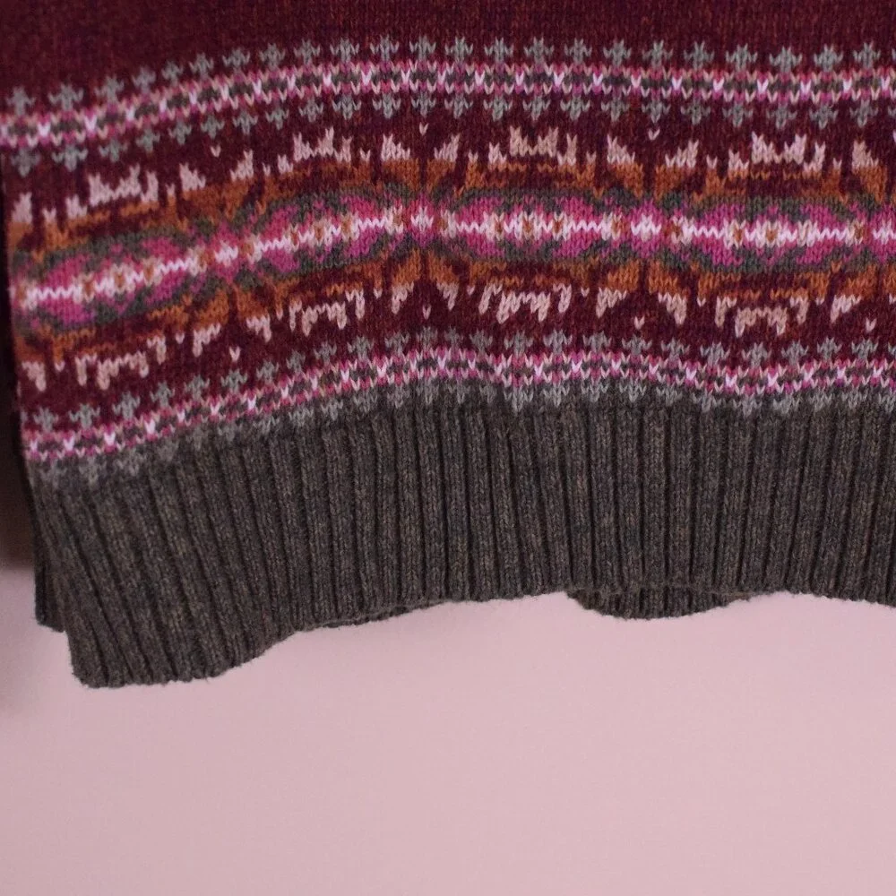 Mountain Lake Cotton Chunky Warm Thick Fall Cozy Sweater Cabincore Cottage - M